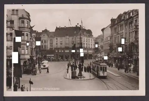 Ansichtskarte Wuppertal NRW Barmen Altermarkt Hamburg m. zig gehissten NS-Fahnen