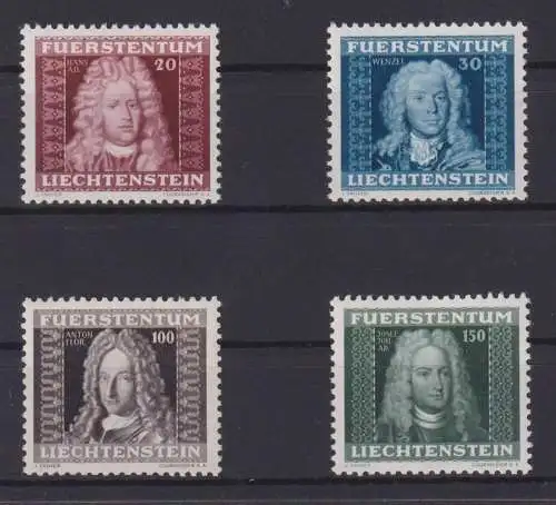 Liechtenstein 198-201 Fürsten tadellos postfrisch MNH Kat.-Wert 20,00