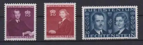 Liechtenstein 211-213 Hochzeit Fürst Franz Josef Luxus postfrisch MNH KatW 6,00