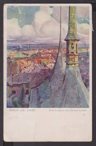 Ansichtskarte Künstler sign Neubert Louny Böhmen Tschechien 1913 Prag