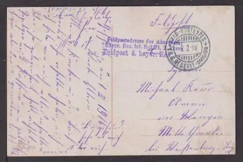 Ansichtskarte 1. Weltkrieg Zeppelin Lufschiffe Feldpost 1916 Weißenburg Bayern