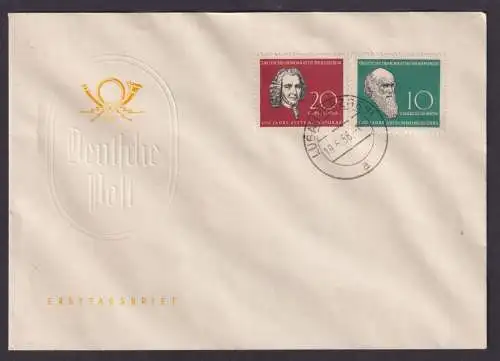 DDR Brief 631-632 Charles Darwin von Linne Forscher als FDC Kat.-Wert 35,00