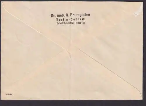 Deutsche Reich Zusammendruck Brief Hindenburg Viererblock Berlin Dahlem n W 30