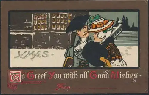 Ansichtskarte traumhafte Jugendstil Künstler Weihnachten in tollen Farben