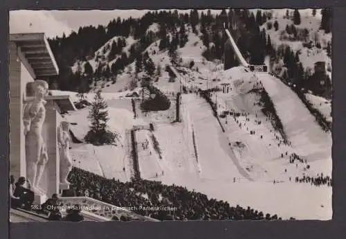 Sport Wintersport Ansichtskarte Garmisch Partenkirchen Bayern Olympia Skistadion