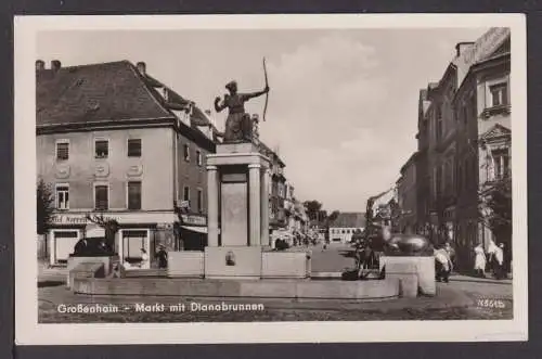 Ansichtskarte Großenhain Sachsen Markt mit Dianabrunnen