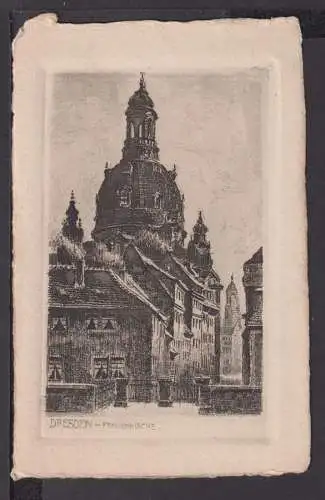 Ansichtskarte Dresden Sachsen Frauenkirche Radierung