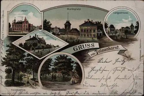 Ansichtskarte Delmenhorst Litho Post Schützenhof Langestraße Niedersachsen