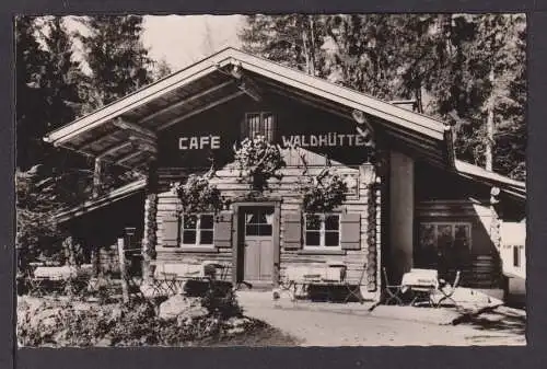 Ansichtskarte Garmisch Partenkirchen Bayern Cafe Waldhütte Langenfeld NRW