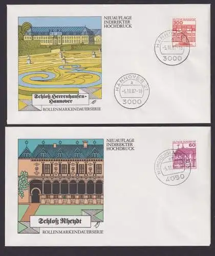 Bund Brief Letterset Burgen & Schlösser 1143 A II als FDC selten 6 Stück