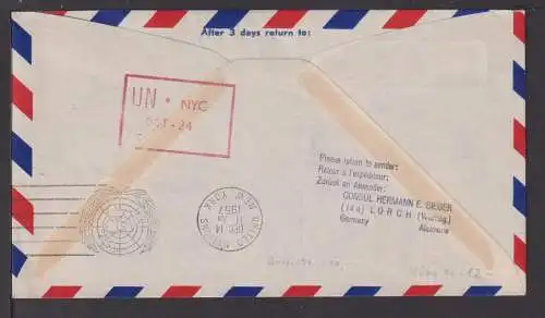 Flugpost airmail Berlin Brief MIF Männer PAA Lufthansa New York USA Sonder-Lp