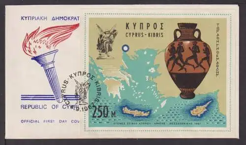 Briefmarken Griechisch Zypern Griechenland Europa Brief Block Olympia 1967