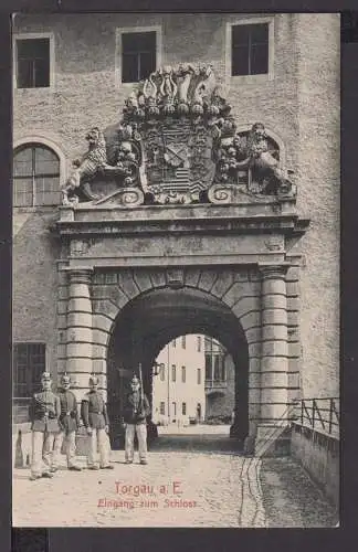 Ansichtskarte Torgau Sachsen Eingang zum Schloss