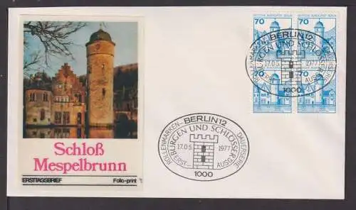 Briefmarken Berlin Burgen & Schlösser Viererblock Briefen als FDC selten 94,00++