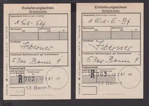 Briefmarken Bund ATM Automatenmarken zwei Eilboten Briefe incl. Postvorstellungs