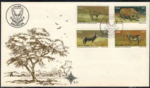 Südafrika 500-503 Brief FDC Geschützte Wildtiere 1976