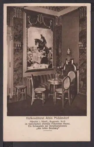 Ansichtskarte Münster i.W. NRW 1928 Hofkonditorei Albin Middendorf Lindenfels