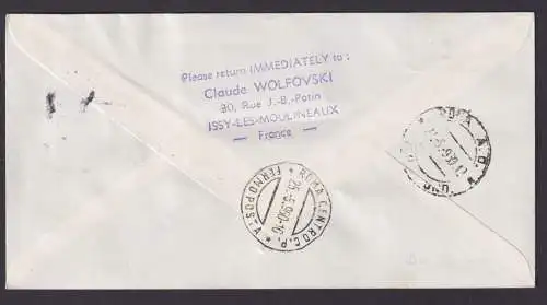 Flugpost Brief Air Mail Frankreich Alitalia Paris Rom Italien 24.5.1960