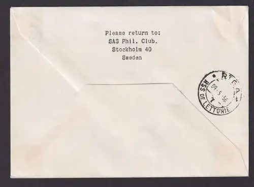 Flugpost Brief Air Mail Schweden SAS Aeroflot Stockholm Riga Lettland Moskau