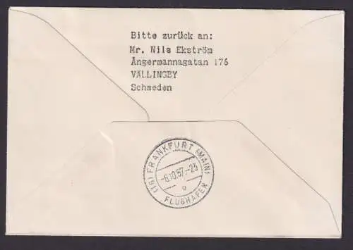 Flugpost Brief Air Mail Finnland Helsinki Frankfurt EF Fische Hecht Tuberkulose