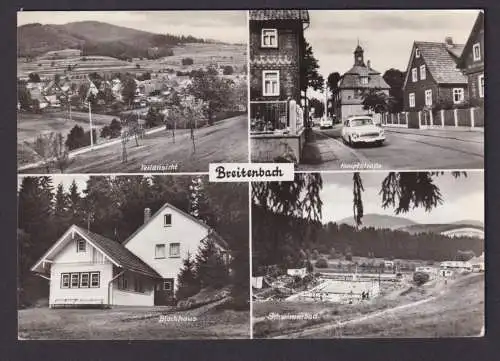 Ansichtskarte Breitenbach Thüringen Schwimmbad Hauptstrasse ab Zella Mehlis n.