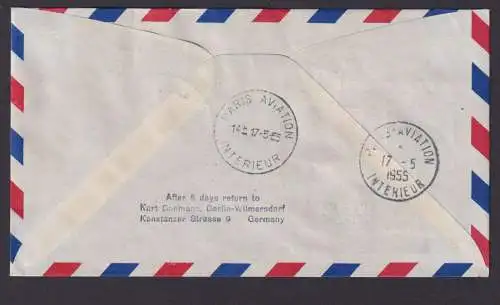 Flugpost Brief Air Mail Lufthansa schöner Beleg Bund MIF 206-207 München