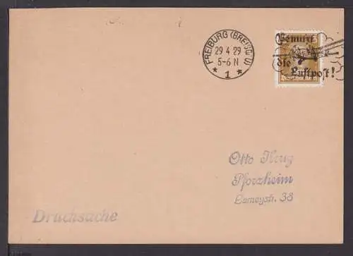 Flugpost airmail Deutsches Reich Goethe MaschSST Freiburg Benutzt Luftpost PK