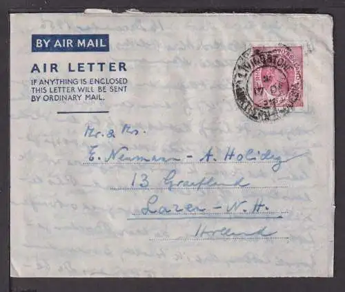 Flugpost airmail Rhodesien Nyasaland Afrika Ganzsache Aerogramm Laren Niederland