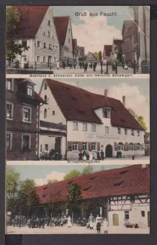 Ansichtskarte Feucht Bayern Gasthaus zum schwarzen Adler 1920 Marburg Hessen