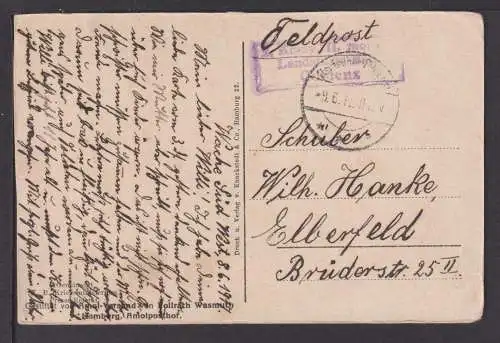 Ansichtskarte John Bulls Klage Feldpost 1917 Elberfeld Wuppertal NRW