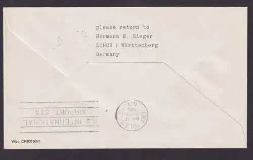 Bund Berlin Brief Flugpost Airmail Hamburg New York USA Lufthansa LH 420 A