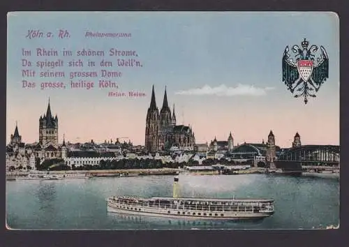 Deutsches Reich Wahn Schiessplatz Köln Feldpost Ansichtskarte Rhein Dom