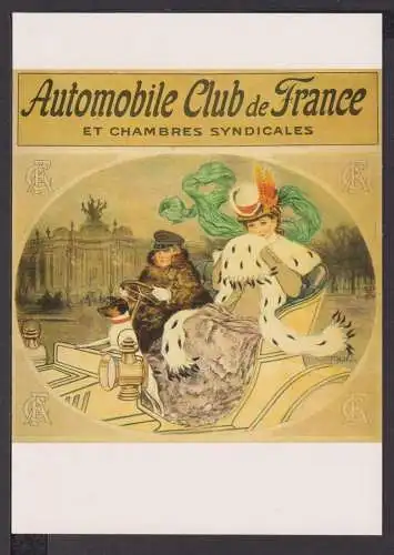 Jugendstil Art Nouveau Künstler Ansichtskarte Automobile Club de France 1905