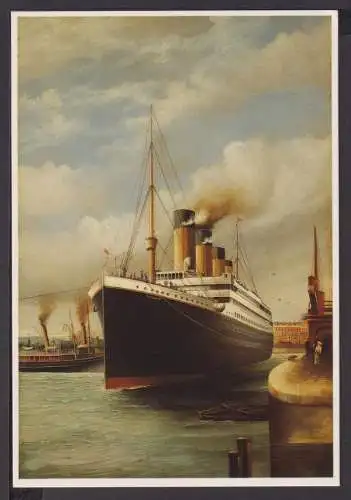 Art Deco Reklame Künstler Ansichtskarte Schifffahrt Marine Schiff RMS Titanic