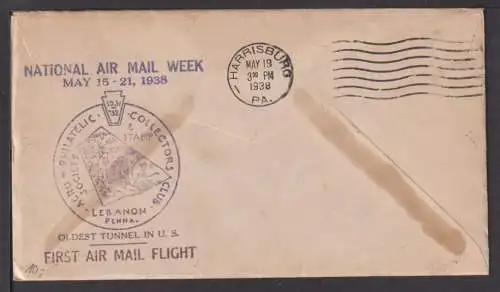 Flugpost Airmail USA Übersee 1938 SST National Air Mail Week Richland