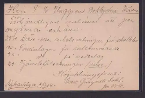 Finnland Brief MEF 5 Pen mit inter. Stempel auf Postkarte 1904