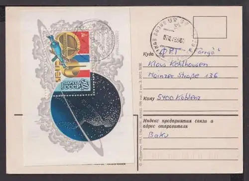 Briefmarken Russland Europa Brief Block 1982 Raumfahrt