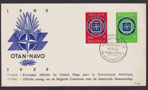 Brüssel Belgien Brief 1147-1148 OTAN NAVO mit SST NATO Nordatlantikpakt 1949