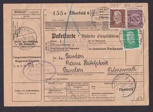 Deutsches Reich Brief Korbdeckel m. gebrochenem Kreis + Deckel Zensur Paketkarte