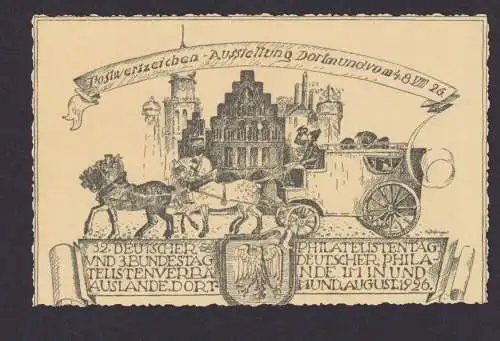 Deutsches Reich Privatganzsache Dortmund Philatelie Briefmarken Ausstellung 1926