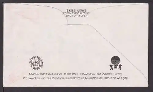 Flugpost Airmail Österreich Europa 1988 SST Weihnachts Ballonpost