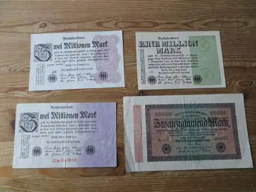 Geldscheine Banknoten Deutsches Reich Konvolut von 39 Scheinen unterschiedliche