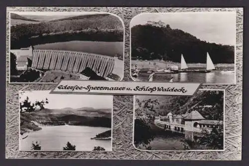 Ansichtskarte Edersee Hessen Sperrmauer Schloß Waldeck