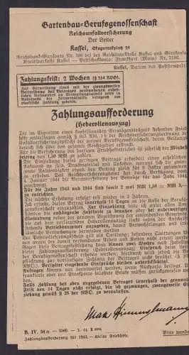 Deutsches Reich AFS Absenderfreistempel Brief Gartenbau Berufsgenossenschaft