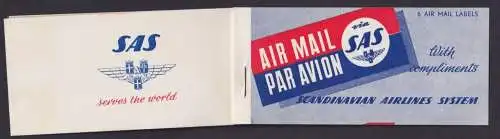 Flugpost Brief Air Mail SAS 6 Air mail Labels komplett Luxus postfrisch MNH