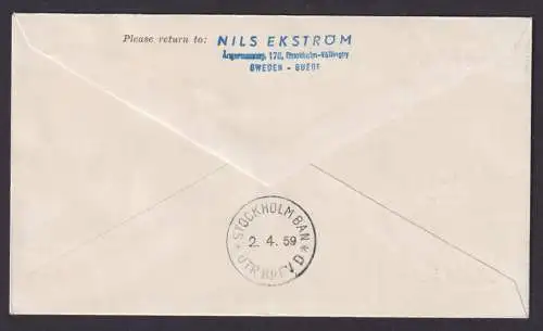 Flugpost Brief Air Mail SAS Erstflug Abo Finnland Turku nach Stockholm 1.4.1959