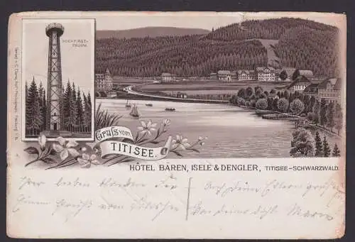 Litho Ansichtskarte Titisee Baden Württemberg Schwarzwald Gastronomie Hotel