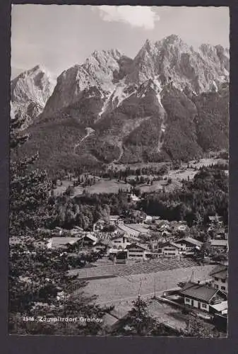 Ansichtskarte Grainau Zugspitze Bayern Reklame Stempel Hotel Badersee