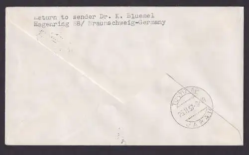 Flugpost Brief Berlin Privatganzsache Stadtbilder + ZuF Bund Heuss SAS Polar