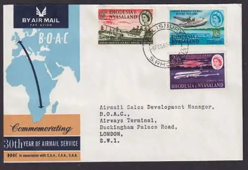 Flugpost Brief Air Mail B.O.A.C. Rhodesien & Nyassaland Simbabwe Afrika nach